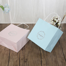 Lichtblauw/Roze Gepersonaliseerd Document Wit Kraftpapier het Document van Giftzakken 150gsm Materiaal leverancier