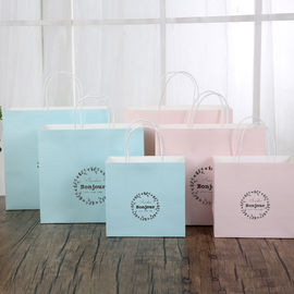 Lichtblauw/Roze Gepersonaliseerd Document Wit Kraftpapier het Document van Giftzakken 150gsm Materiaal leverancier